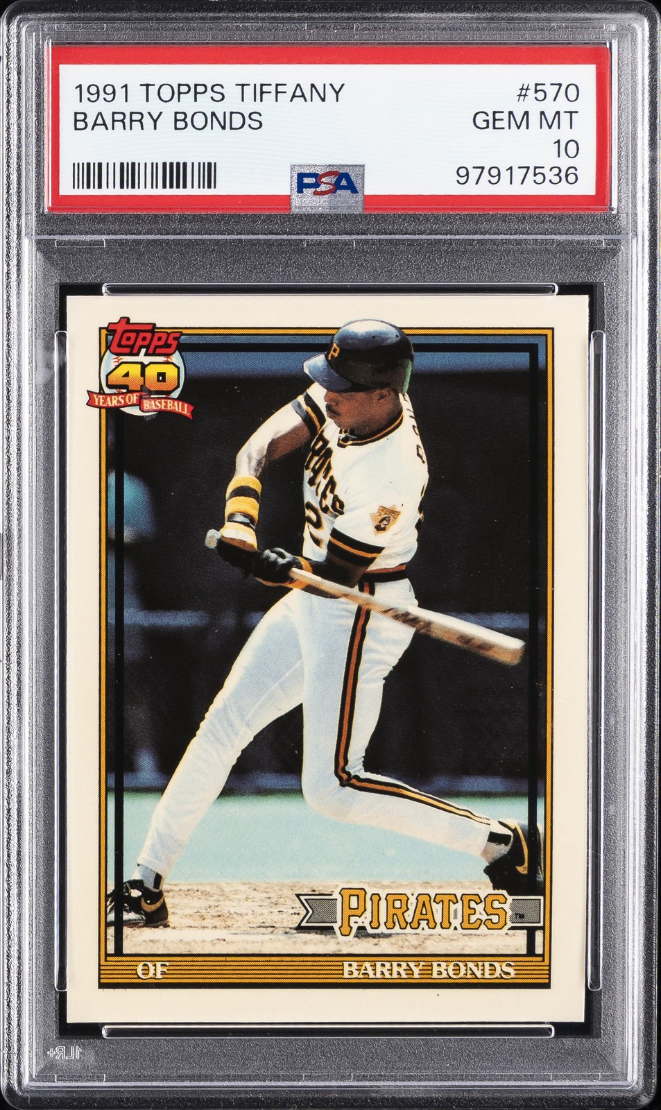 1991 TOPPS TIFFANY #570 BARRY BONDS PSA 10