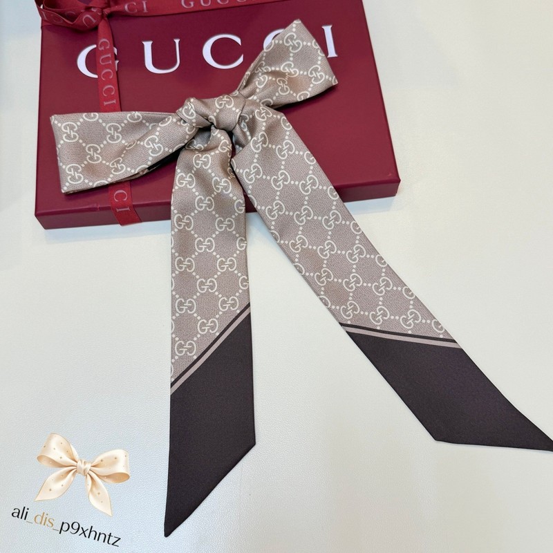 Gucci GG Printed Lightweight Double-Sided Silk Ribbon 2 x 47 in