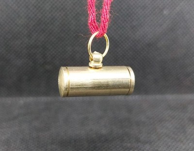 Brass Taweez Pendant Capsule Amulet Holder Prayer Scroll Necklace Islamic Locket