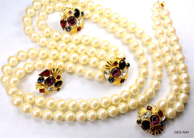 Givenchy Jewelry Necklace Bracelet Earrings Gripoix Pearls ParisNewYork Bijoux