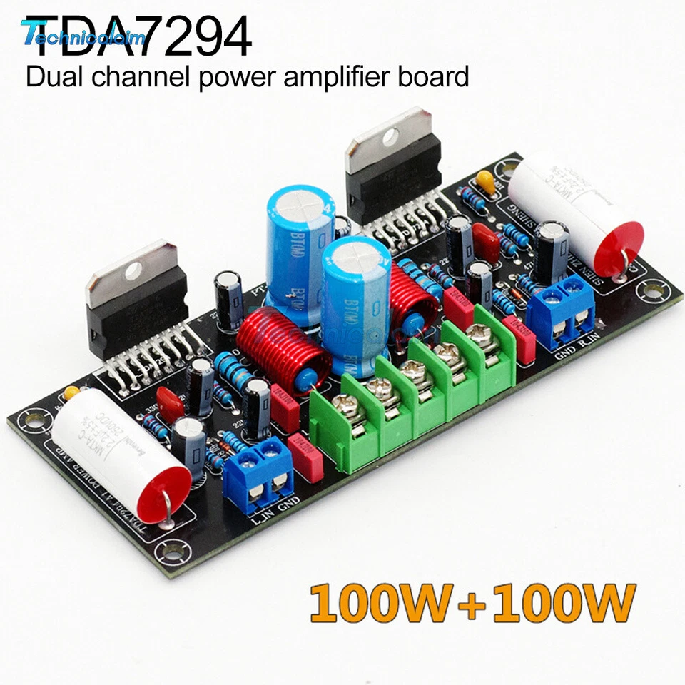 Dual Channel TDA7294 HIFI Audio Power Amplifier Board DIY Parts Kit 2*100W - Bild 3 von 4