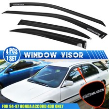 Fits 94-97 Honda Accord Sedan Window Visors Vent Rain Guard W Silver Mugen