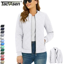 Women's Quilte Padded Jackets Full Zip Warm Outdoor Coats Casual Winter Outwear