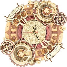 ROKR Zodiac Wall Clock 3D Wooden Puzzle Kit DIY Mechanical Model Clock Xmas Gift