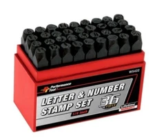 WILMAR TOOLS 36 PIECE 1/4" LETTER AND NUMBER STAMPS PERFORMANCE TOOL W5422