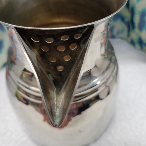 Vintage gehämmerter Silberkrug mit Horngriff Made in Mexico sehr seltenes Stück - Bild 5 von 24