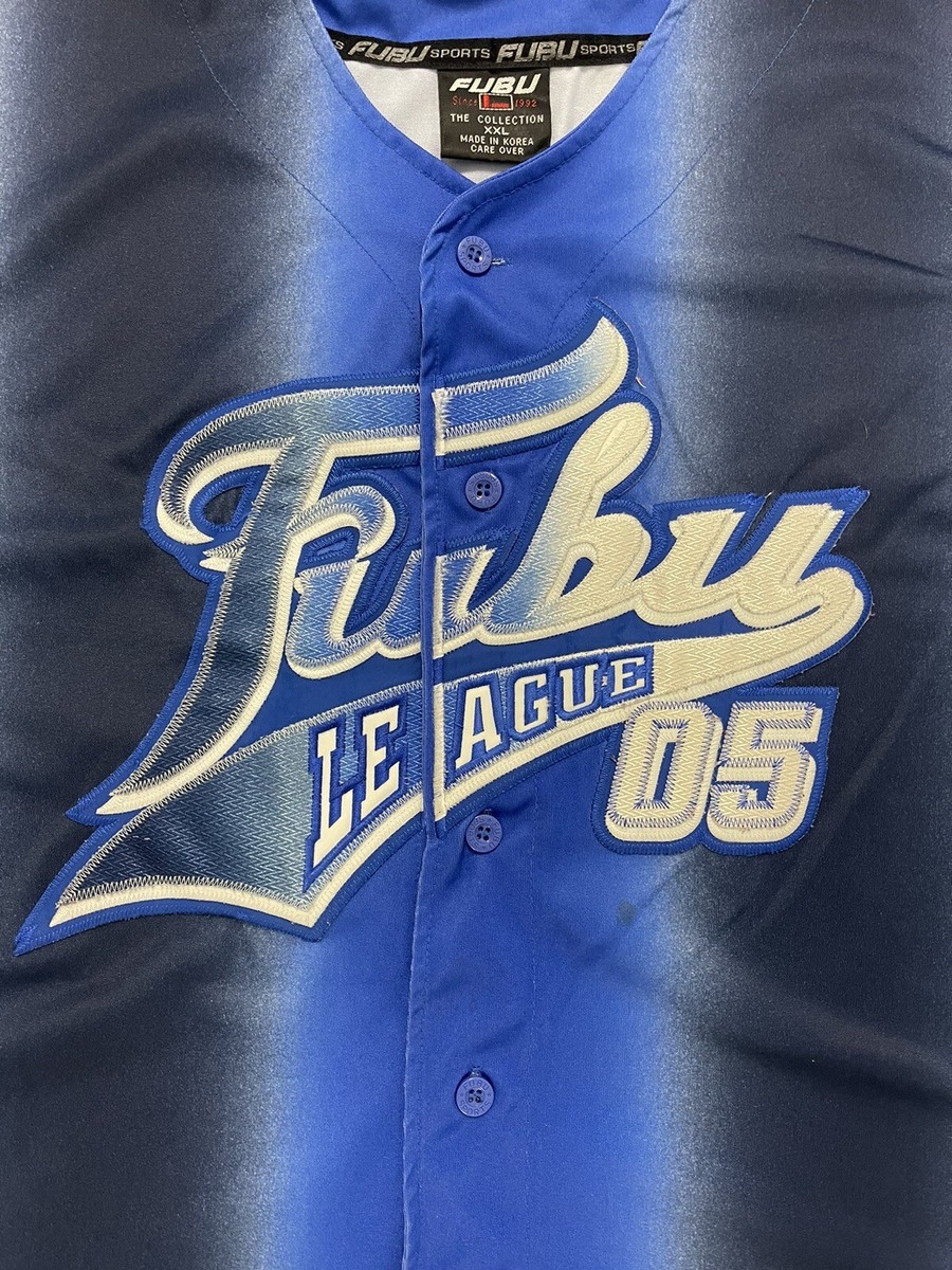 Vintage FUBU Jersey Men 2XL Blue League 05 Button Up