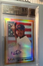 BGS 9.5 NELSON RODRIGUEZ 2010 Bowman Chrome GOLD USA RC AUTO #1/50 Indians