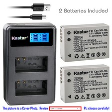 Kastar Battery LCD Dual Charger for Canon NB-10L CB-2LC Canon PowerShot SX60 HS