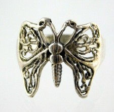 Sterling Silver Butterfly Band Ring 925 Unbranded Size 6.5 Weighs 2.5 Grams