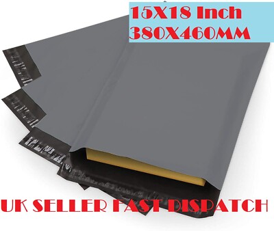 15 x 18'' graue Versandtaschen stark Paket Porto Kunststoff Post Poly selbstklebend