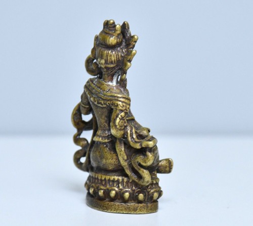 Chinese Old Tibet Buddhism Bronze Saraswati Fairy of Wonderful Sound Statue - Picture 6 of 6