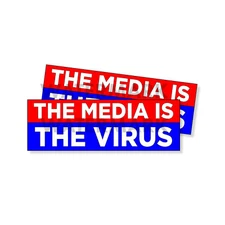 The Media is the Virus Anti Left Wing Media Machine Funny Sticker 9x3 2 PACK