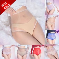 Women Glossy Sheer Panties Shiny Silky Briefs See Through Ultrathin Underwea