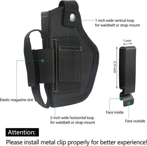 Soporte para pistola IWB OWB oculto y bolsa táctica Molle Mag - Imagen 6 de 12