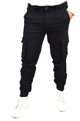 Emmiol Spedizione gratua 2026 Pantaloni cargo da uomo con tasca con fibbia Nero M di Cargo Pants nel negozio online. | EMMIOL