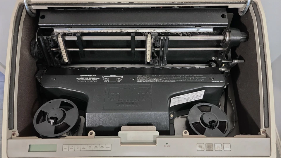 PRINTRONIX P5005-GOLD COMMERCIAL DOT LINE MATRIX PRINTER 1998 HUGE w FLOOR STAND - Image 4 of 4