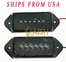 Black P90 High Power Sound Neck&Bridge Dogear Pickups Soapbar Pickup Set