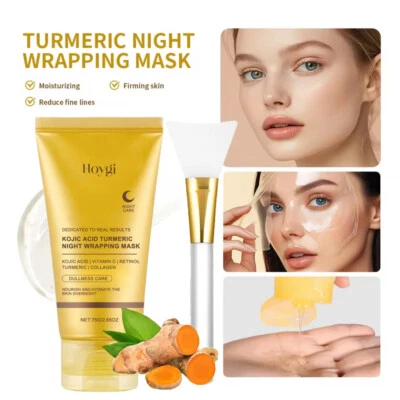 HOYGI Kojic Acid Turmeric Night Wrapping Mask Overnight Peel-Off Natural Facial Mask
