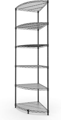 Corner Shelf Wire Shelving Unit, 6 Tier NSF Metal 420lbs Capacity Heavy Duty 