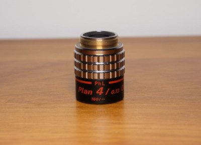 Nikon PhL Plan 4 / 0.13 DL Phase Contrast Microscope Objective Lens ...