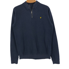 LYLE  SCOTT Men 1/4 Zip Blue Pullover Jumper Sweater Size M