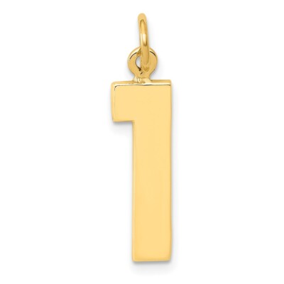 14K Yellow Gold Casted Large Polished Number 1 Charm