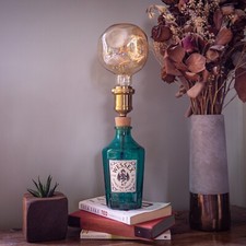 WESSEX GIN BOTTLE Lamp - Upcycled Desk Light, Table Centrepiece, Quirky Gift