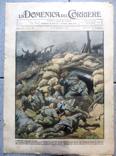 La Domenica del Corriere 1918 WW1 - ERNESTO CABRUNA DA TORTONA / CONEGLIANO
