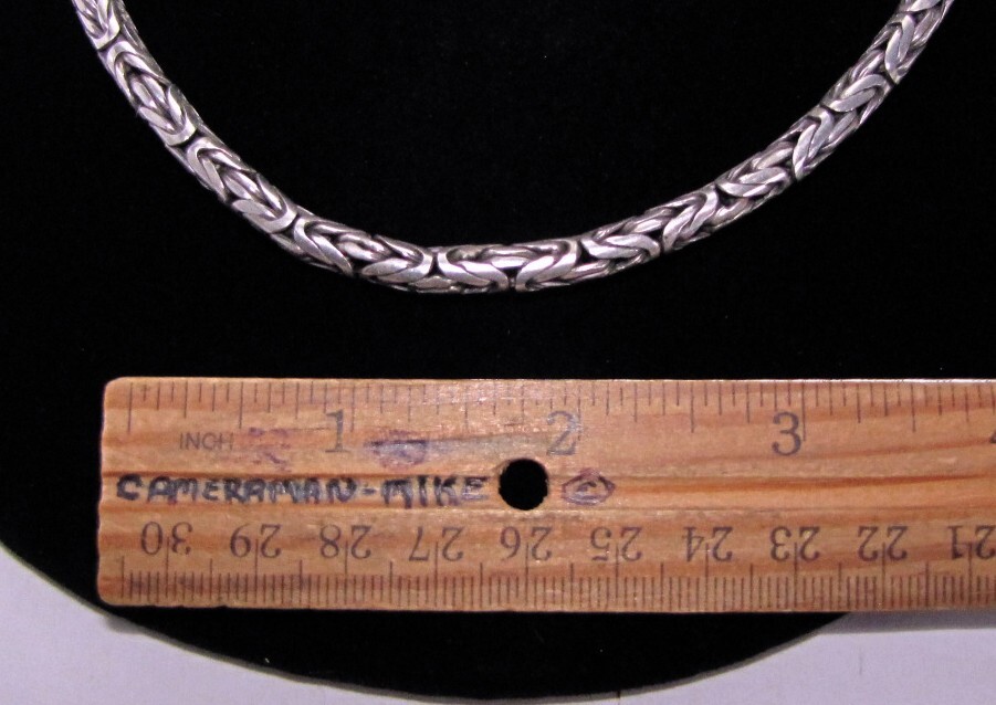 Round Byzantine Necklace Solid Sterling Silver 18… - image 2