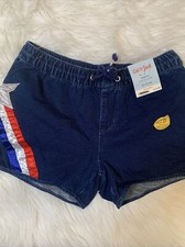 Cat Jack Denim Juniors Shorts XL 14/16 Super Stretch Shooting Star Applique NWT