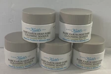 NEW Kiehl’s Rare Earth Deep Pore Cleansing Mask Travel Size .5 Oz Each Lot Of 5
