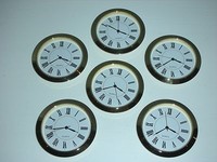6 Pack, 2-1/8 (55mm) Premium Quartz Clock Insert, Gold Bezel, Metal Case, Roman 6 Pack, 2-1/8 (55mm) Premium Quartz Clock Insert, Gold Bezel, Metal Case, Roman