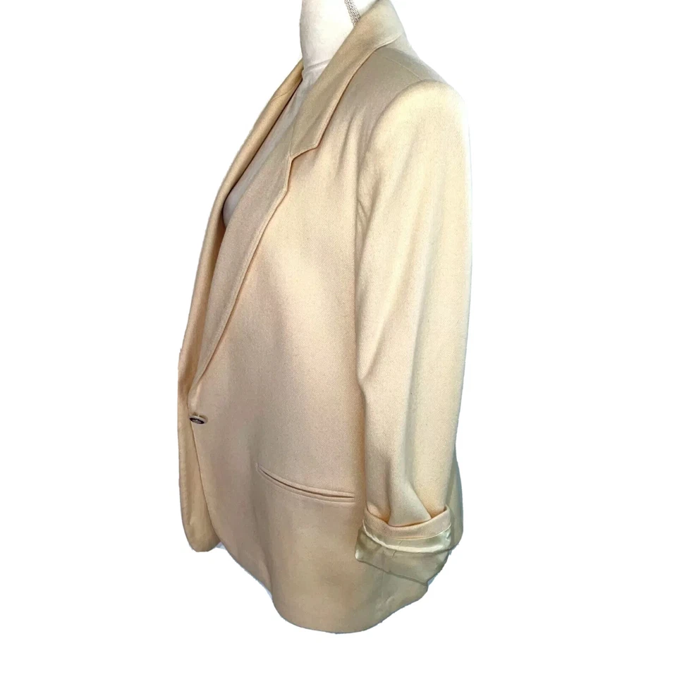 Savannah Blazer Womens Vintage Wool Oversized Slit Pockets Single Button Lined - Image 3 of 4