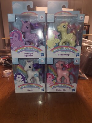 MLP My Little Pony Retro Rainbow Ponies LOT OF 4 TWILIGHT SPARKLE, RARITY, NEW