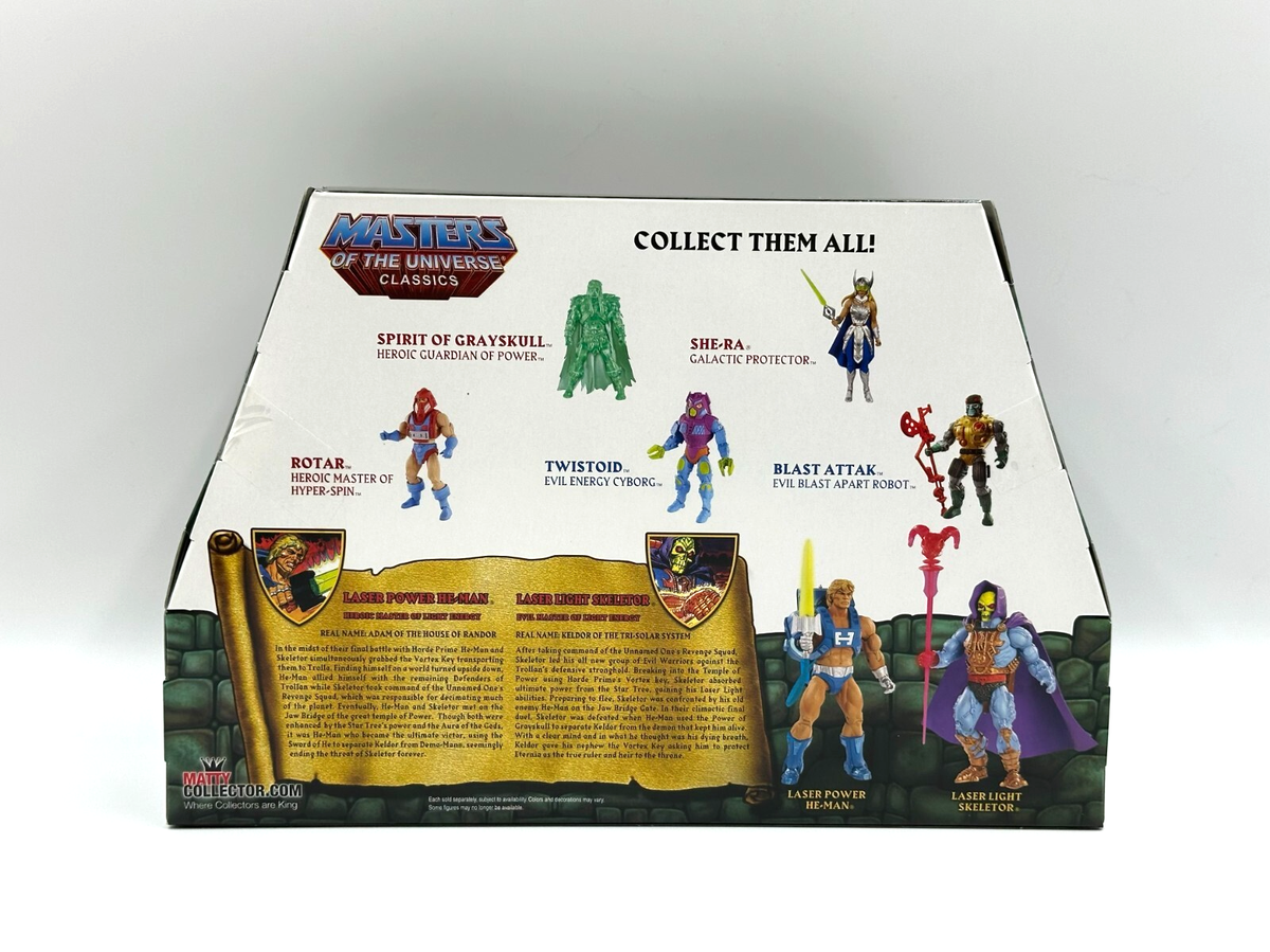 MASTERS OF THE UNIVERSE CLASSICS LASER POWER HE-MAN SKELETOR MOTU