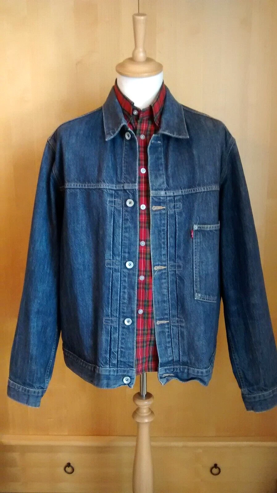 VINTAGE LEVIS 70501 LARGE TYPE I 1 506 XX DENIM TRUCKER JACKET PRE LVC 90s Y2K