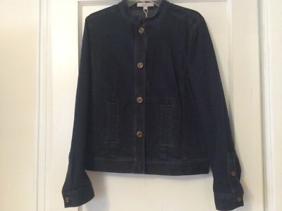 New Ellen Tracy Denim Jean Ladies Jacket Blazer Size Button
