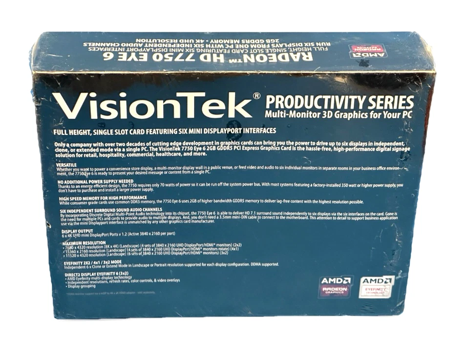VisionTek 900614 Video Card Radeon HD 7750 Eye 6 NEW/SEALED NOS 2GB  4K Free S&H - Image 2 of 4