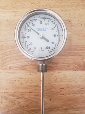 New- Wika Bimetal Dial Thermometer 0-200 ° F,  - Bottom Connected - Free Ship