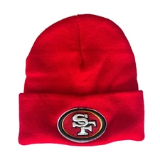 NEW Unisex San Francisco 49ers Beanie Skull Cap Cuff Winter Warm Red One Size