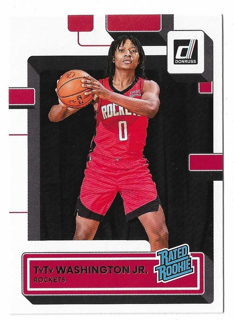 2022-23 Panini Donruss TyTy Washington Jr. Rookie Card #229 Houston Rockets RC