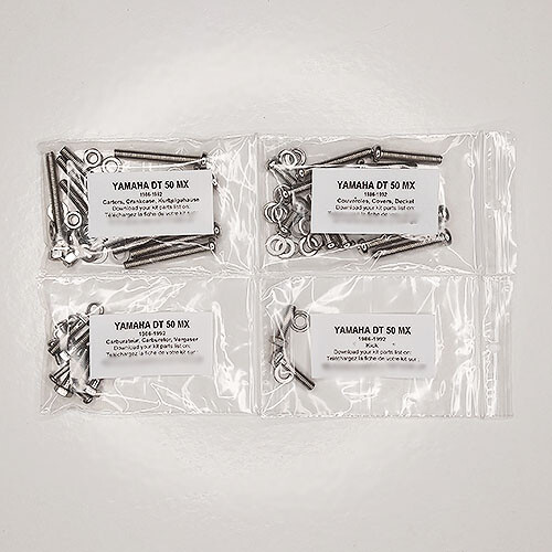 Visserie inox moteur Yamaha DT 50 MX 1986-1992 de qualité supérieure Phillips
