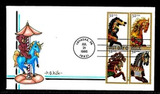 2979A 32c Stamp Set (Se-Tenant) (1995) THE CAROUSEL HORSE FDC HD/HP - P. G. RIFE