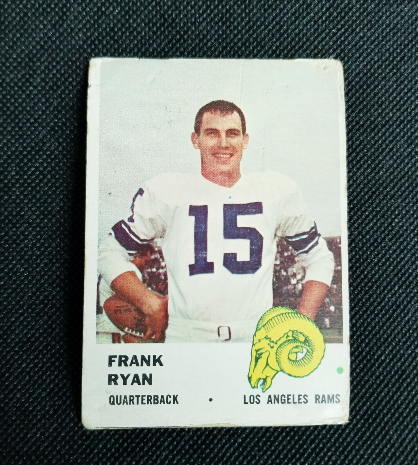 Frank Rice Rams 1961 Fleer #98 Frank Ryan Los Angeles Rams QB NFL Football Trading Card ...