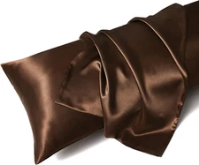 MR&HM Satin Body Pillow Cover, 20X54 Inches Body Pillow Case for Adults, Silk