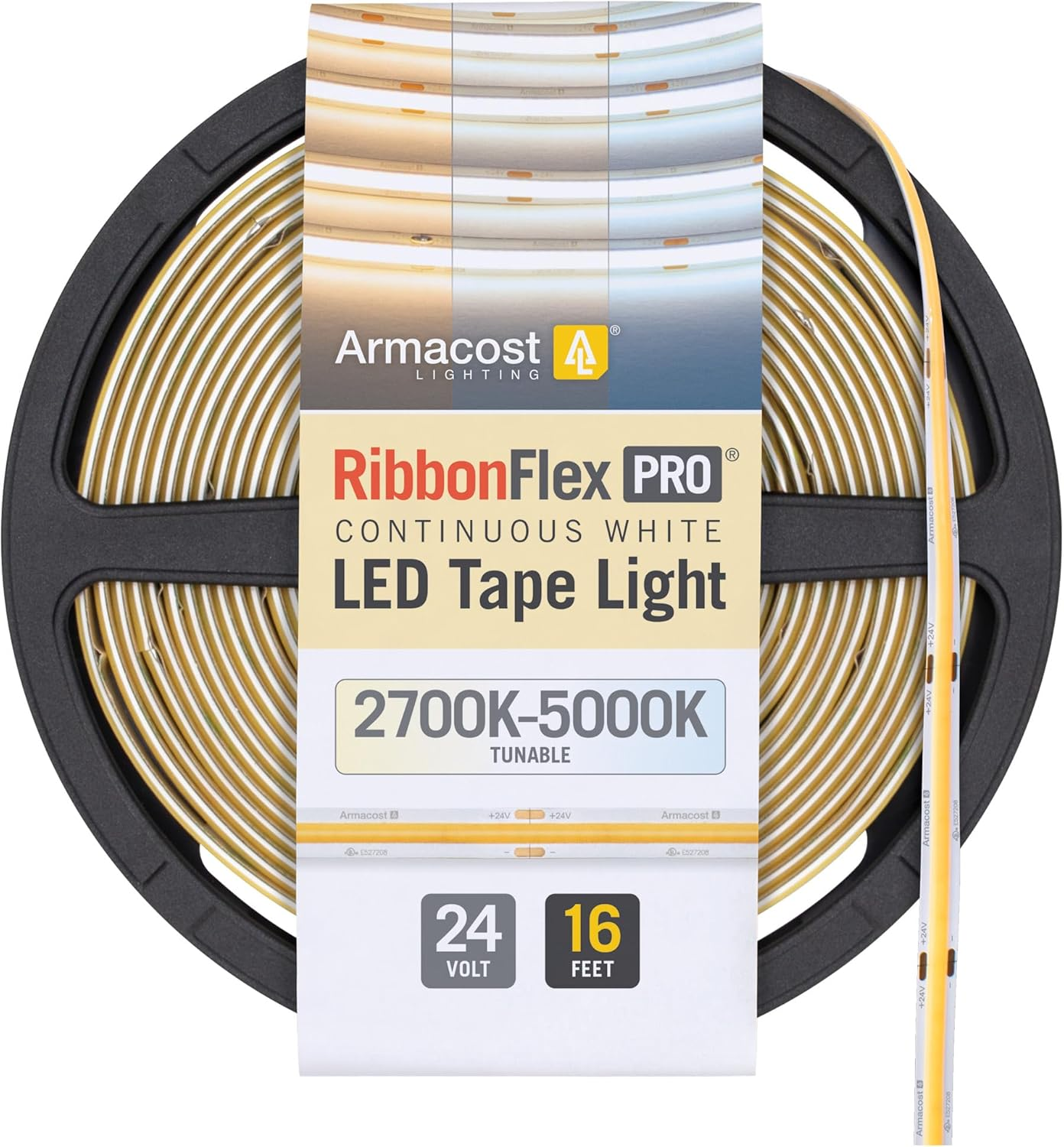 Ribbonflex Pro 24V Tunable White COB LED Strip Light Tape, 240 Lumens/Ft, 5M 174