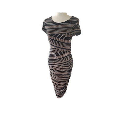 Black and white striped asymmetrical tunic dress size medium | eBay
