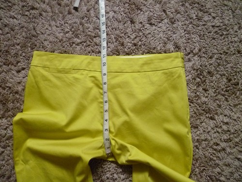 ^ MARKS & SPENCER - SIZE 14 S CROPPED CHARTREUSE (GREEN/YELLOW) STRETCH TROUSERS - Picture 10 of 14