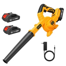 21V Brushless Blower Kit 400CFM Battery-Powered Cordless Leaf Blower 2*2.0ah US